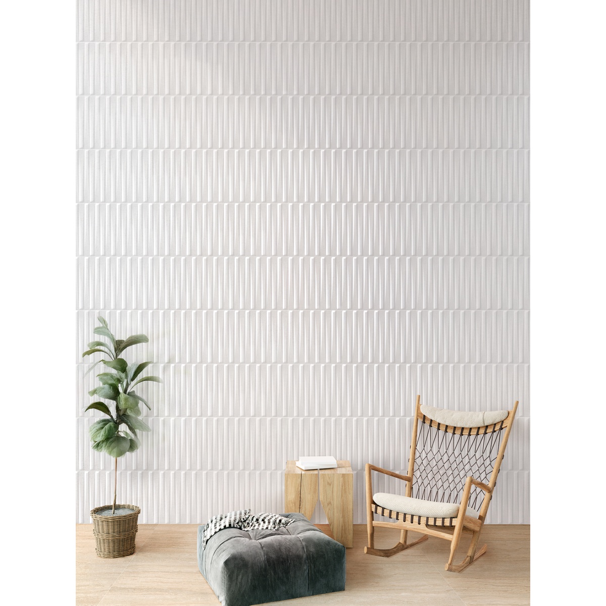 Pared Estructurada Ciénaga Blanco Cara Única 30.1 X 75.3 - Imagen 2